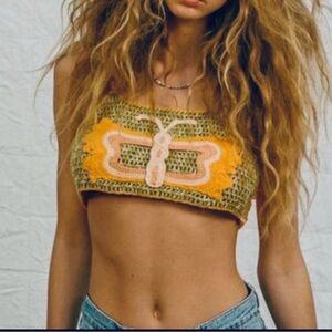 Urban Outfitters Tanya Butterfly Crochet Tank Top